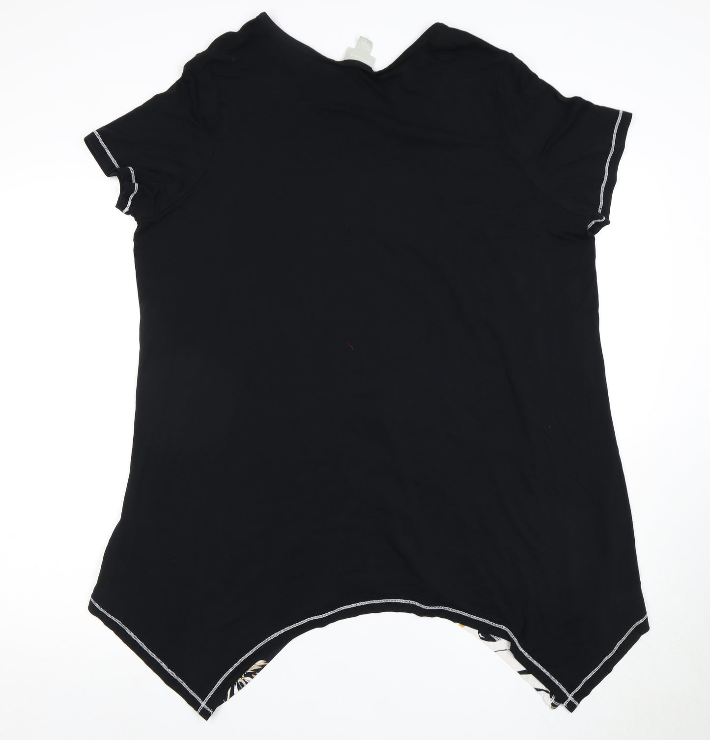 Zim & Zoe Women's Black Tunic T-Shirt, Size 16, Floral Style