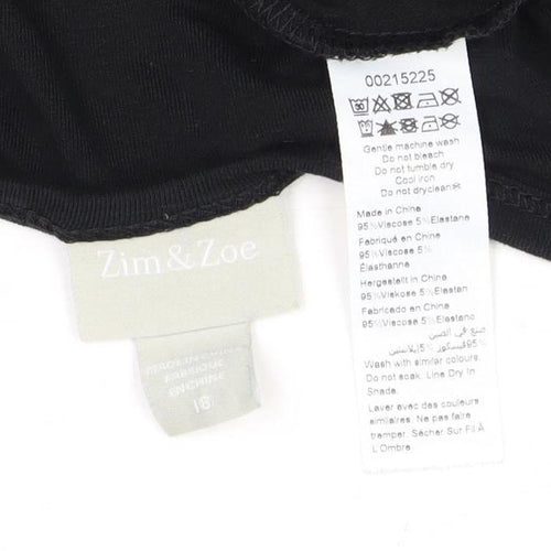 Zim & Zoe Women's Black Tunic T-Shirt, Size 16, Floral Style
