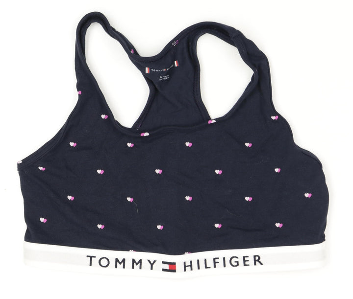 Tommy Hilfiger Girls Black Crop Tank Top, Size 14-15 Years