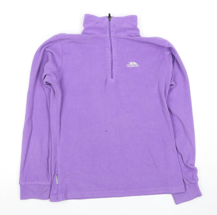 Trespass Girls Purple 1/4 Zip Fleece Hoodie, 11 Years
