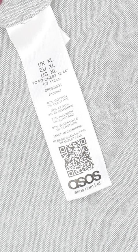 ASOS Men's Grey XL Casual Button-Up Shirt
