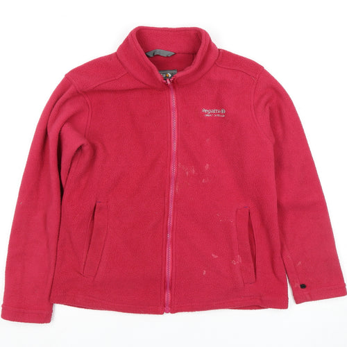 Regatta Girls Red Fleece Jacket 9 Years Full Zip Pockets