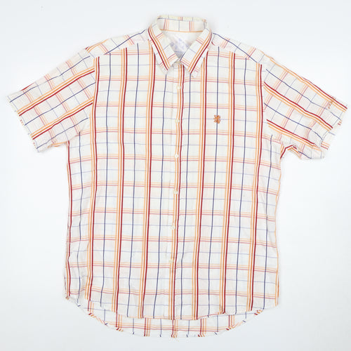 Lambretta Men's Multicoloured Short Sleeve Check Shirt L