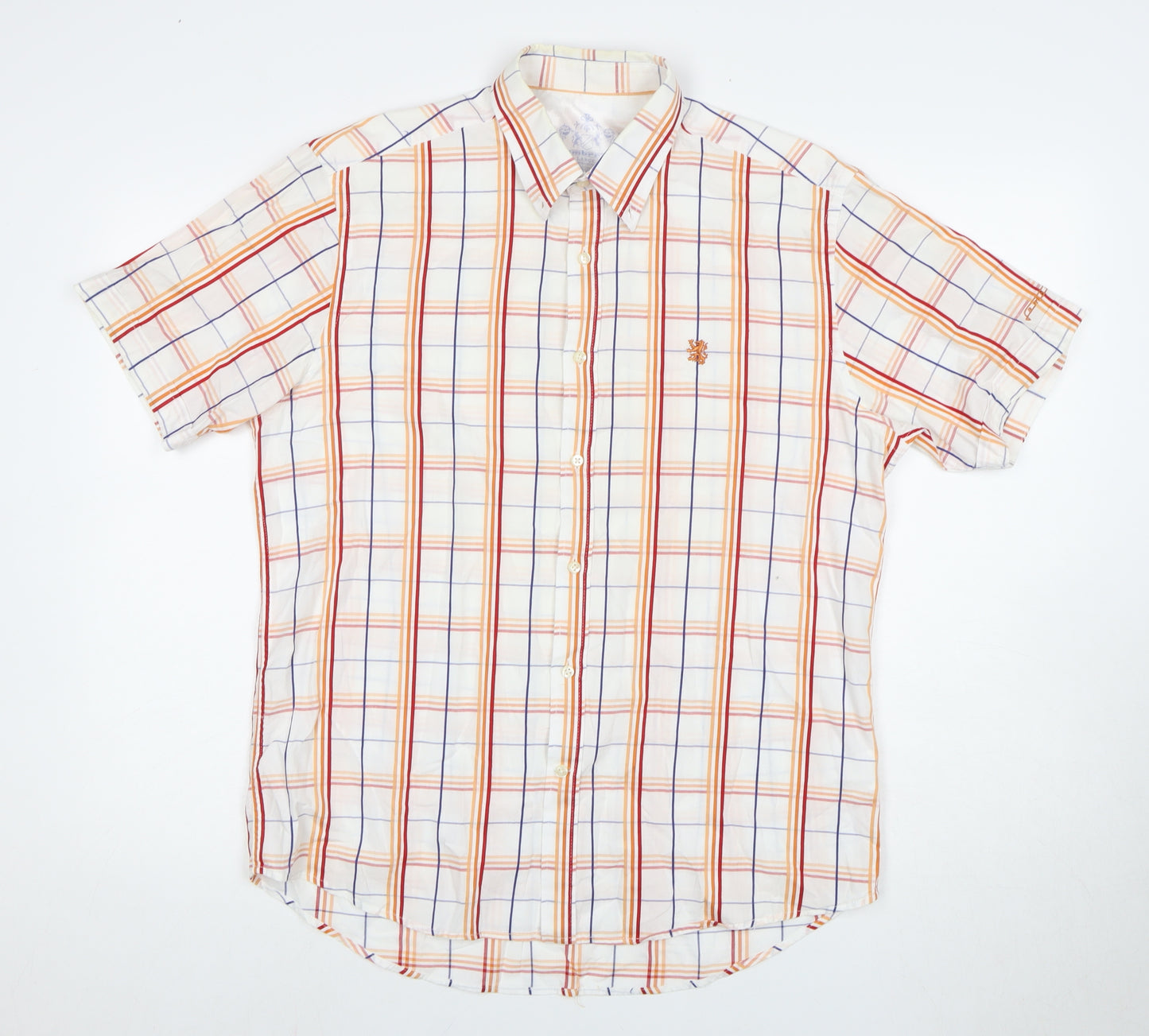 Lambretta Men's Multicoloured Short Sleeve Check Shirt L