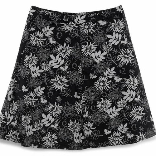 Damart Women's Black Floral A-Line Knee-Length Skirt