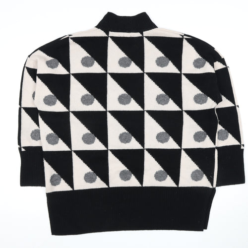 Jaeger Women's Geometric Black Ivory Pullover XL