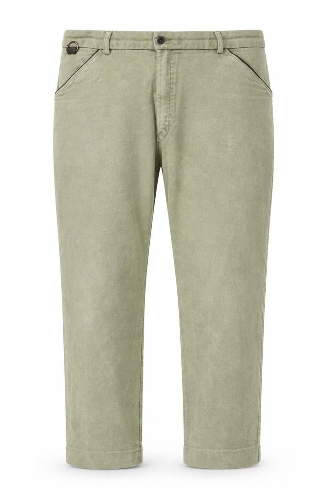 Front view of BUCKLER Men's Beige Straight Trousers, size L