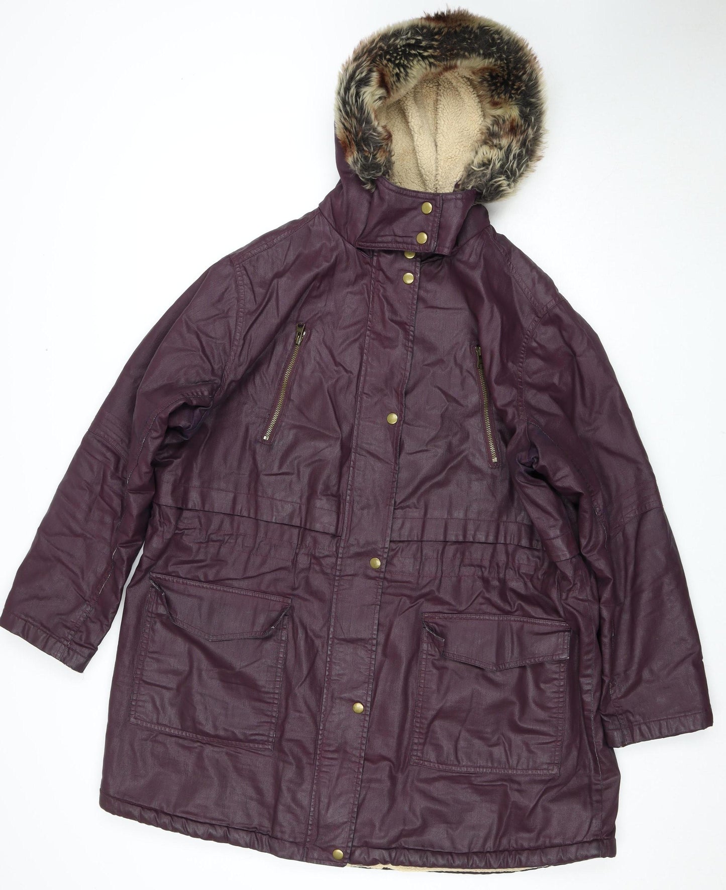 Marks and Spencer Women's Purple Parka Coat Size 18