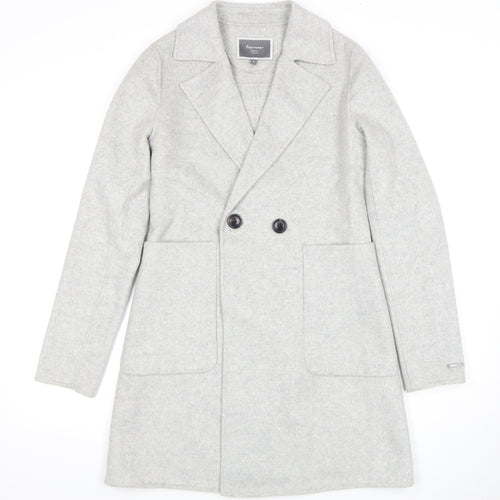 Next Women's Grey Mid-Length Wool Coat, Size 6