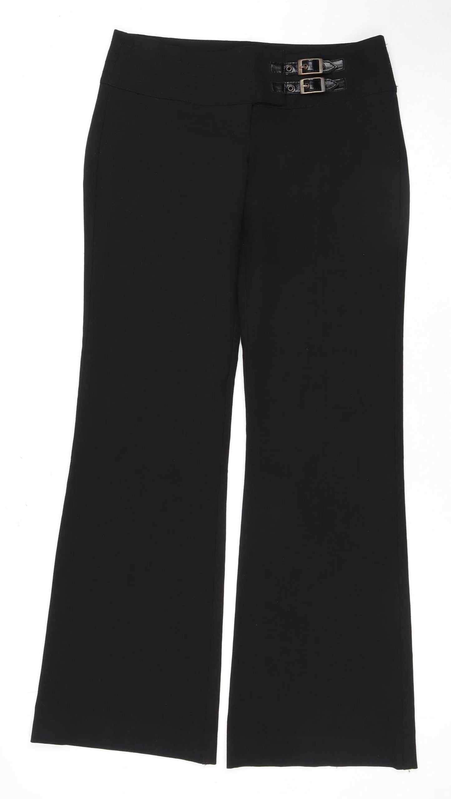 Jane Norman Women's Black Belted Trousers Size 10