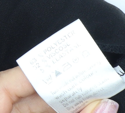 Jane Norman Women's Black Belted Trousers Size 10