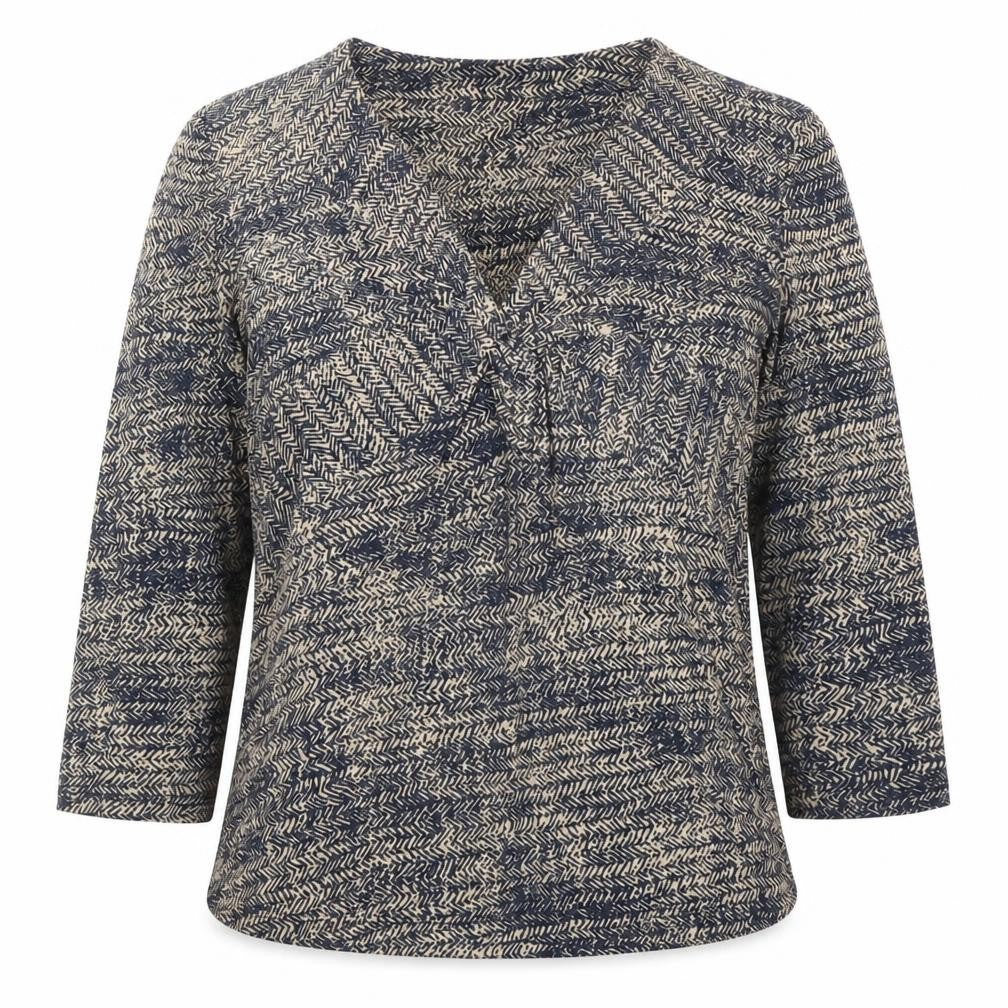 Front view of Viyella Women's Blue Knit Top Medium 3/4 Sleeve