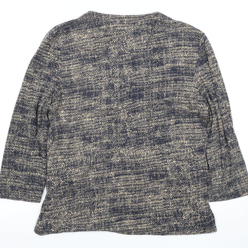 Viyella Women's Blue Knit Top Medium 3/4 Sleeve