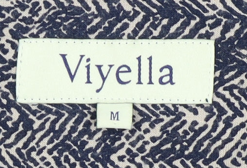 Viyella Women's Blue Knit Top Medium 3/4 Sleeve