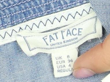 Fat Face Women's Blue Long Sleeve Chambray Dress 8