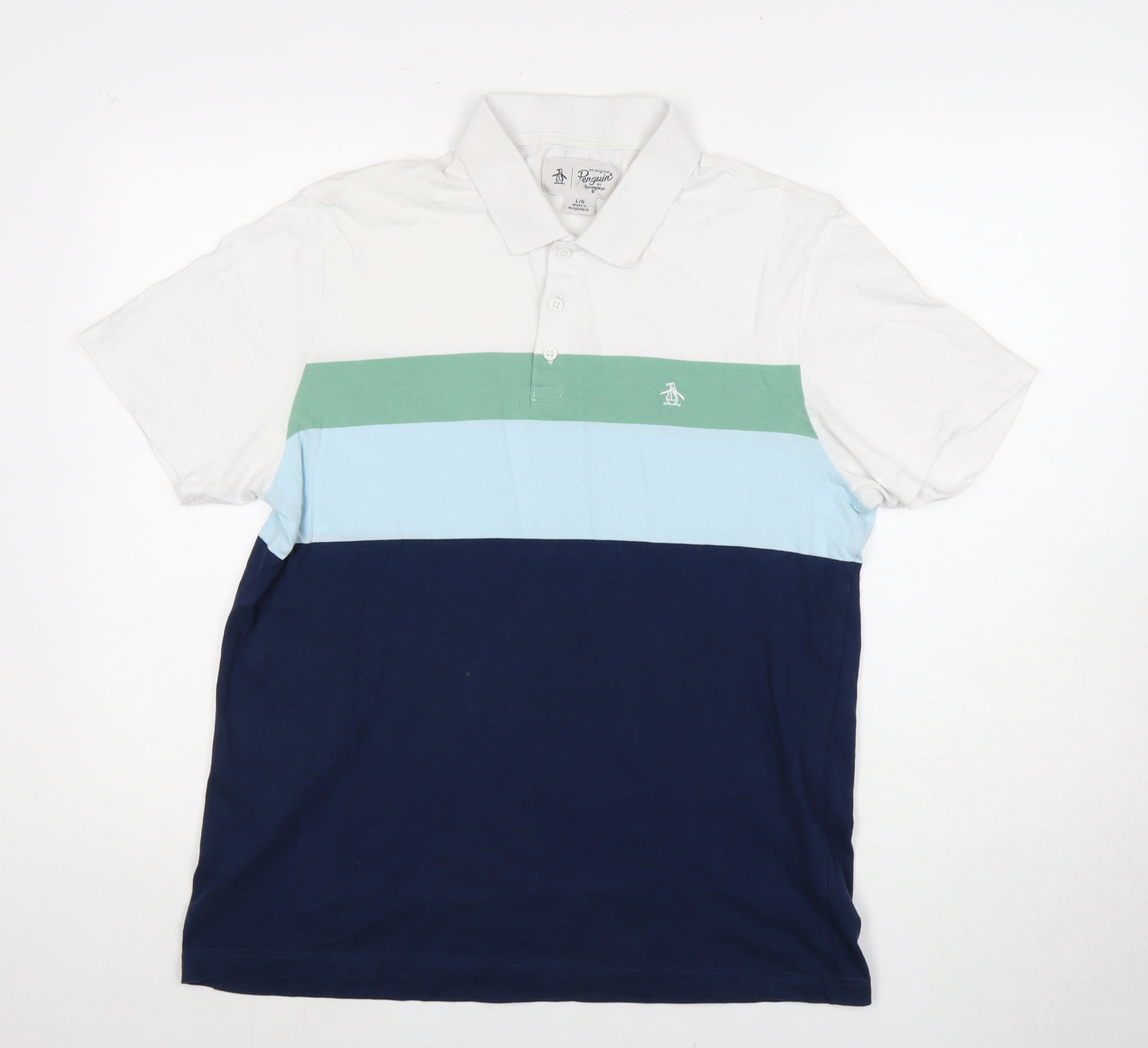 Original Penguin Men's Multicolour Polo Shirt L Colourblock