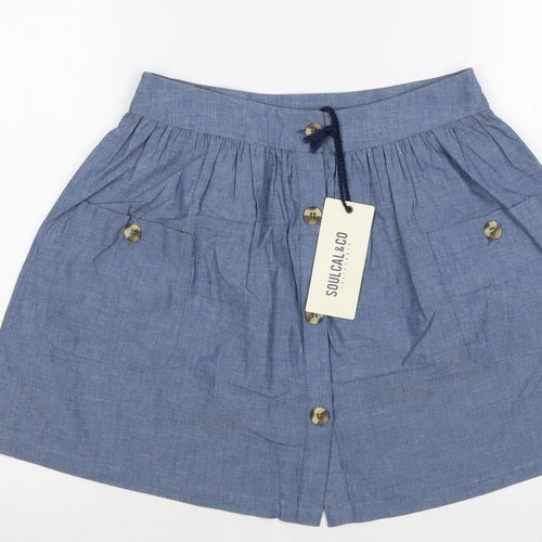 SoulCal & Co Women's Blue Cotton Skirt, Size S, Button