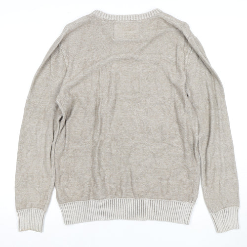 Mantaray Men's Beige V-Neck Pullover Jumper S