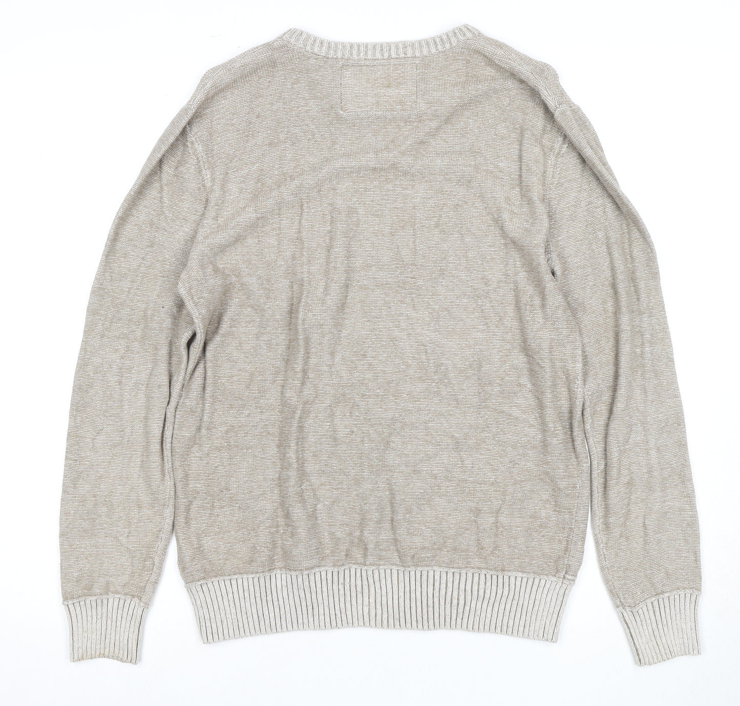 Mantaray Men's Beige V-Neck Pullover Jumper S