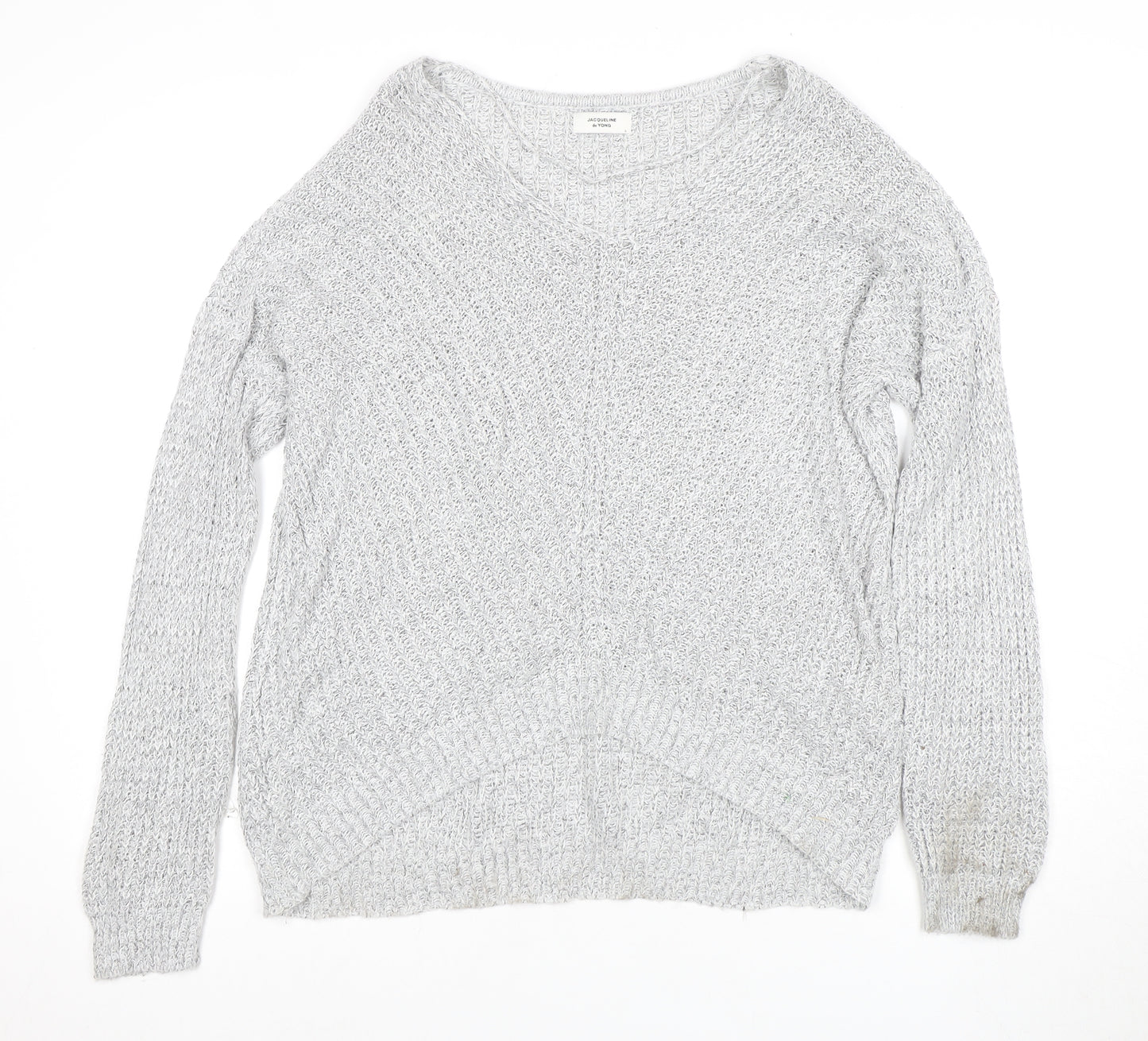 Jacqueline de Yong Women's Grey Pullover Jumper L