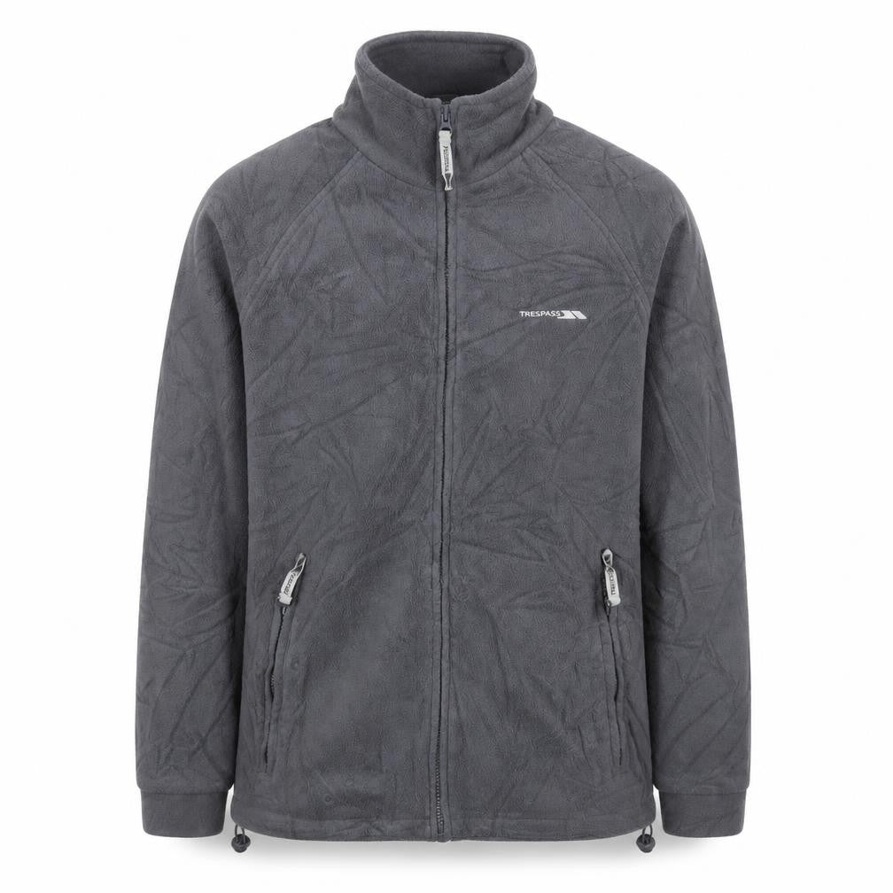 Front view of Trespass Men's Grey Fleece Jacket M Casual Zip