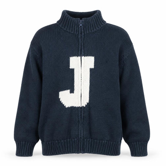 Jasper Conran Boys Blue Full Zip Jumper - 7 Years High Neck