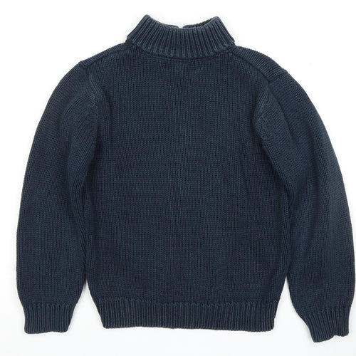 Jasper Conran Boys Blue Full Zip Jumper - 7 Years High Neck