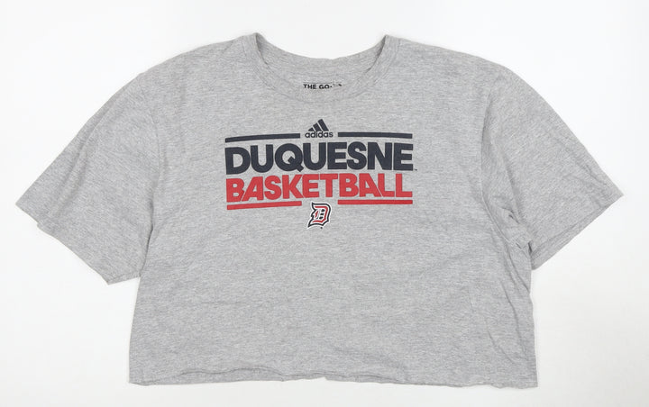 Adidas Grey Sports T-Shirt L Unisex Casual