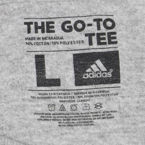 Adidas Grey Sports T-Shirt L Unisex Casual