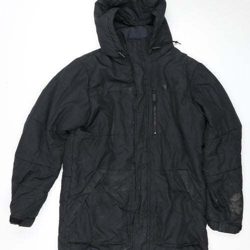 Nike Men's Black Medium Puffer Jacket Hooded Casual