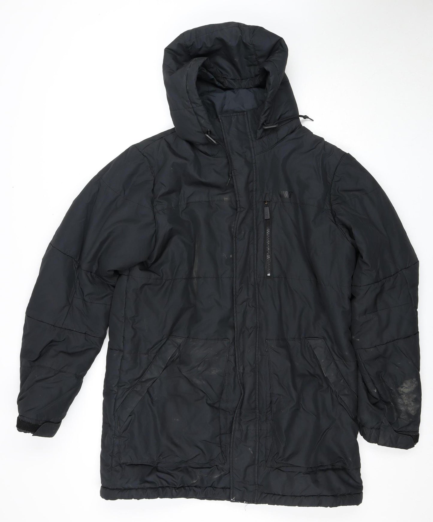 Nike Men's Black Medium Puffer Jacket Hooded Casual