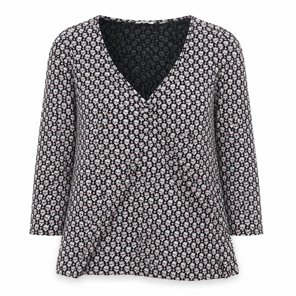 Front view of FatFace Women’s Multicoloured Floral Wrap Blouse