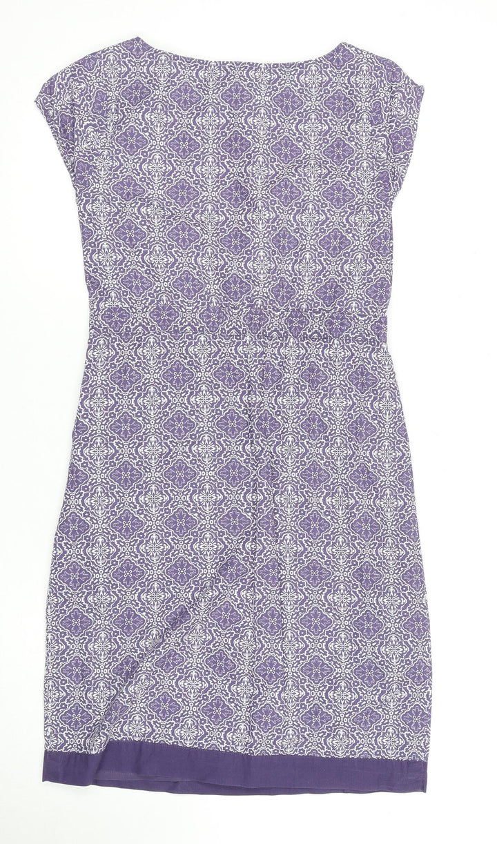 White Stuff Women's Purple Geometric Shift Dress Size 8