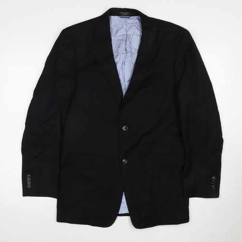 Tommy Hilfiger Men's Black Wool Blazer Jacket Size 38R