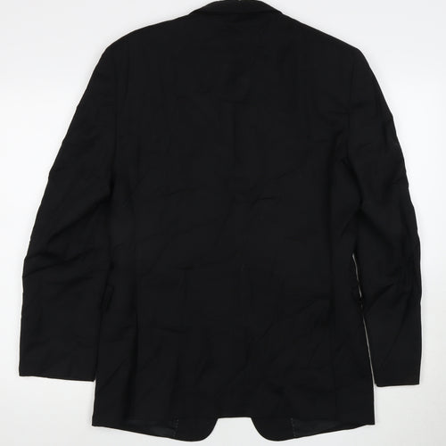 Tommy Hilfiger Men's Black Wool Blazer Jacket Size 38R