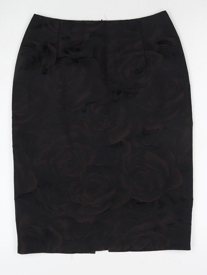 Jigsaw Women's Black Floral Pencil Skirt Size 10