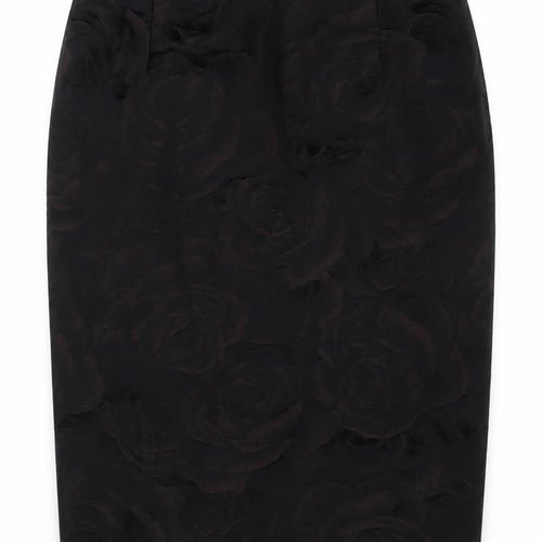 Jigsaw Women's Black Floral Pencil Skirt Size 10