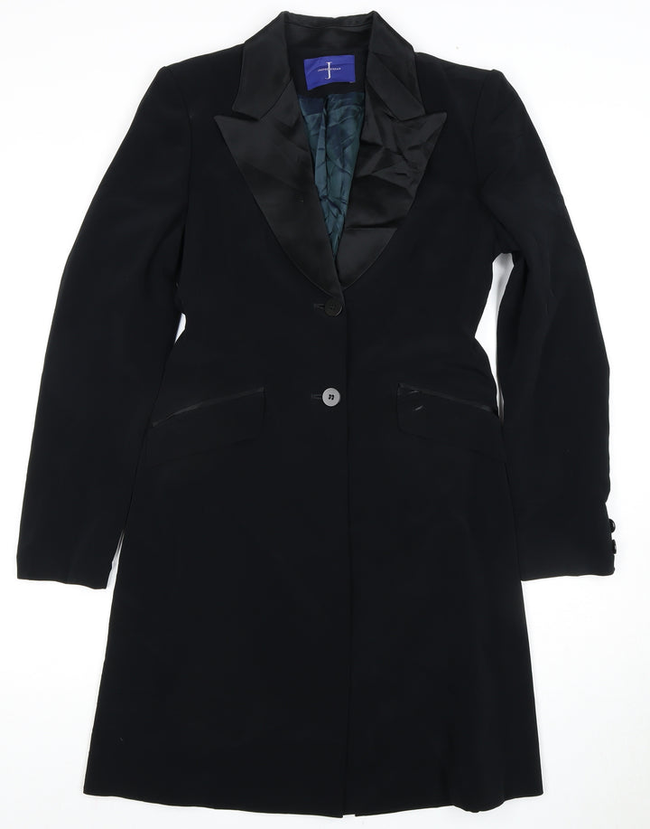 Jasper Conran Women's Black Overcoat Size 10 - Elegance & Warmth