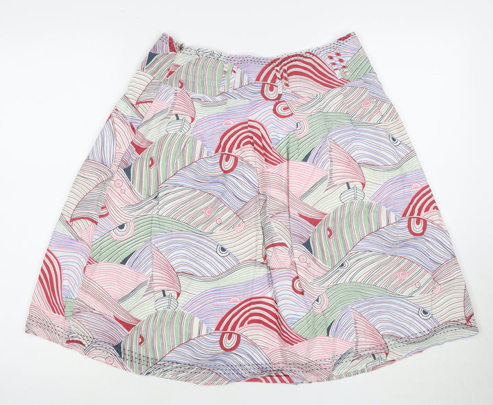 White Stuff Women's A-Line Multicoloured Skirt, Size 8