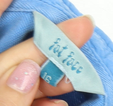 Fat Face Women's Blue Polo 3/4 Sleeve Nautical Top