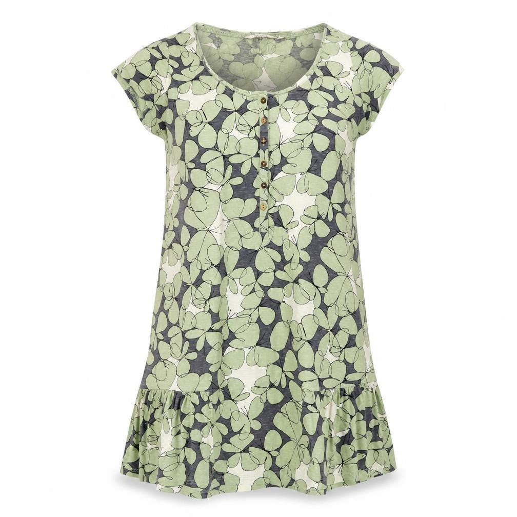 Front view of Wakelyth Women's Green Floral Shift Dress, size 10