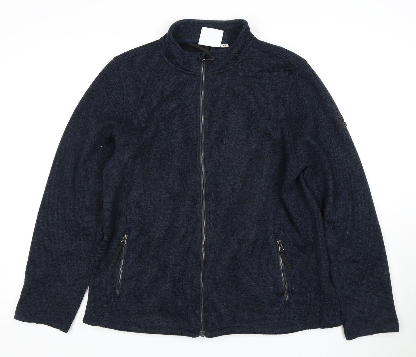 Tog24 Women's Blue Basic Jacket Size 14 Zip Detail