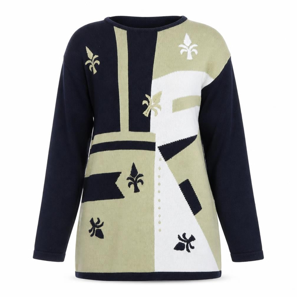 Vyella Women's Black Geometric Pullover Jumper S