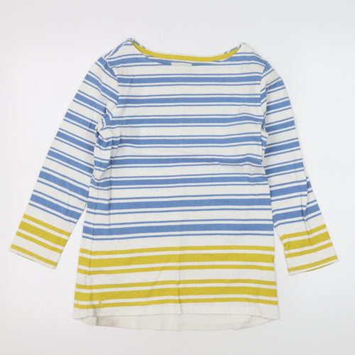 Joules Women's Blue Striped Boat Neck T-Shirt Size 8