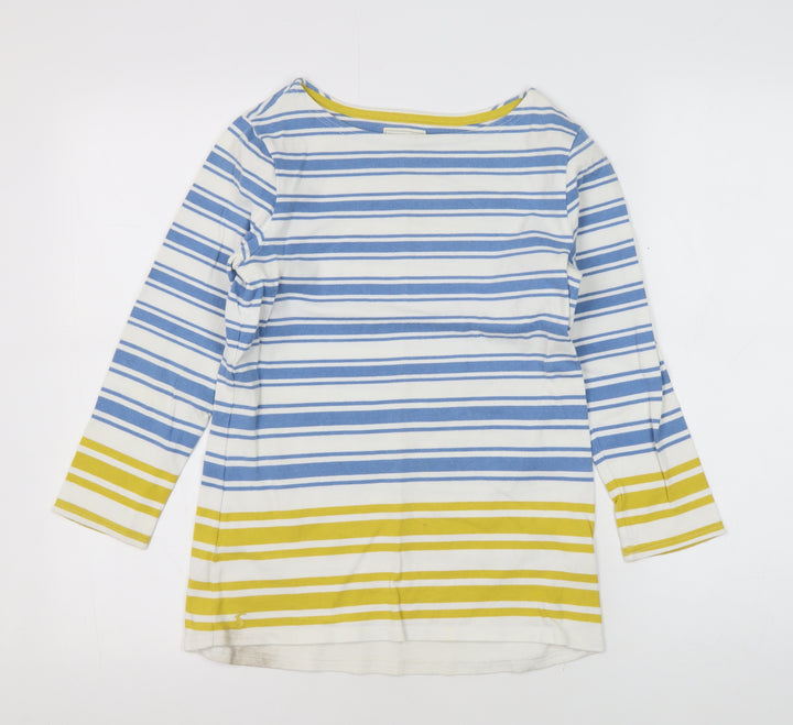 Joules Women's Blue Striped Boat Neck T-Shirt Size 8