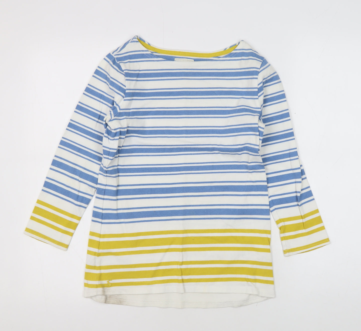 Joules Women's Blue Striped Boat Neck T-Shirt Size 8