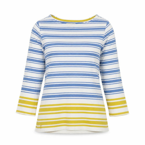 Joules Women's Blue Striped Boat Neck T-Shirt Size 8