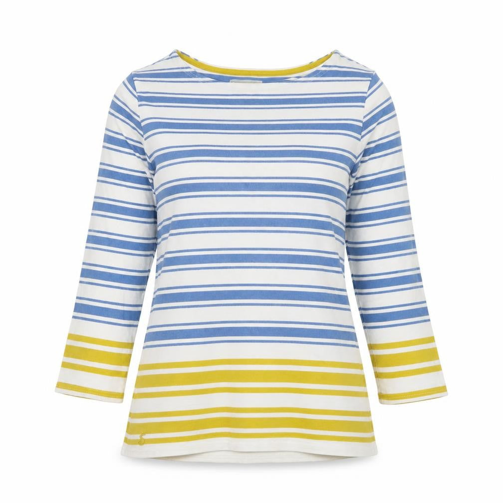 Joules Women's Blue Striped Boat Neck T-Shirt Size 8