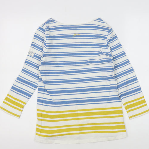 Joules Women's Blue Striped Boat Neck T-Shirt Size 8
