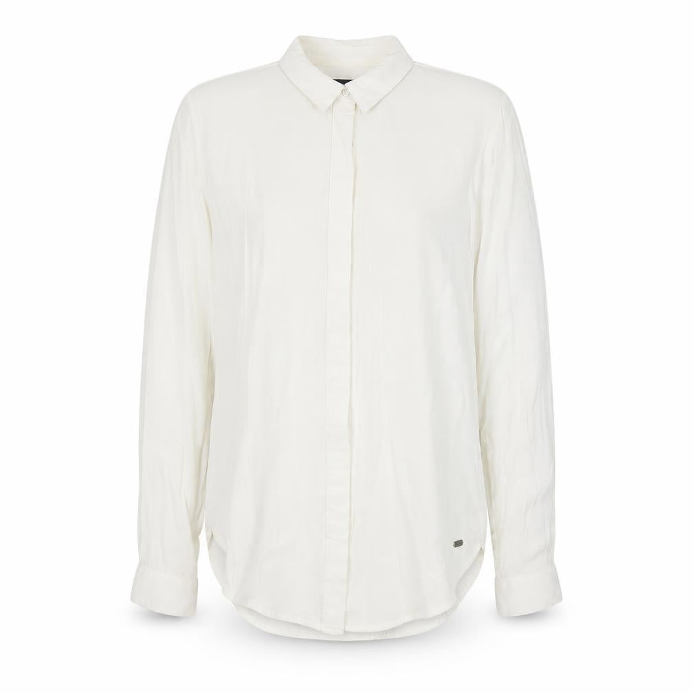 Front view of Superdry Women's White Button-Up Shirt XS